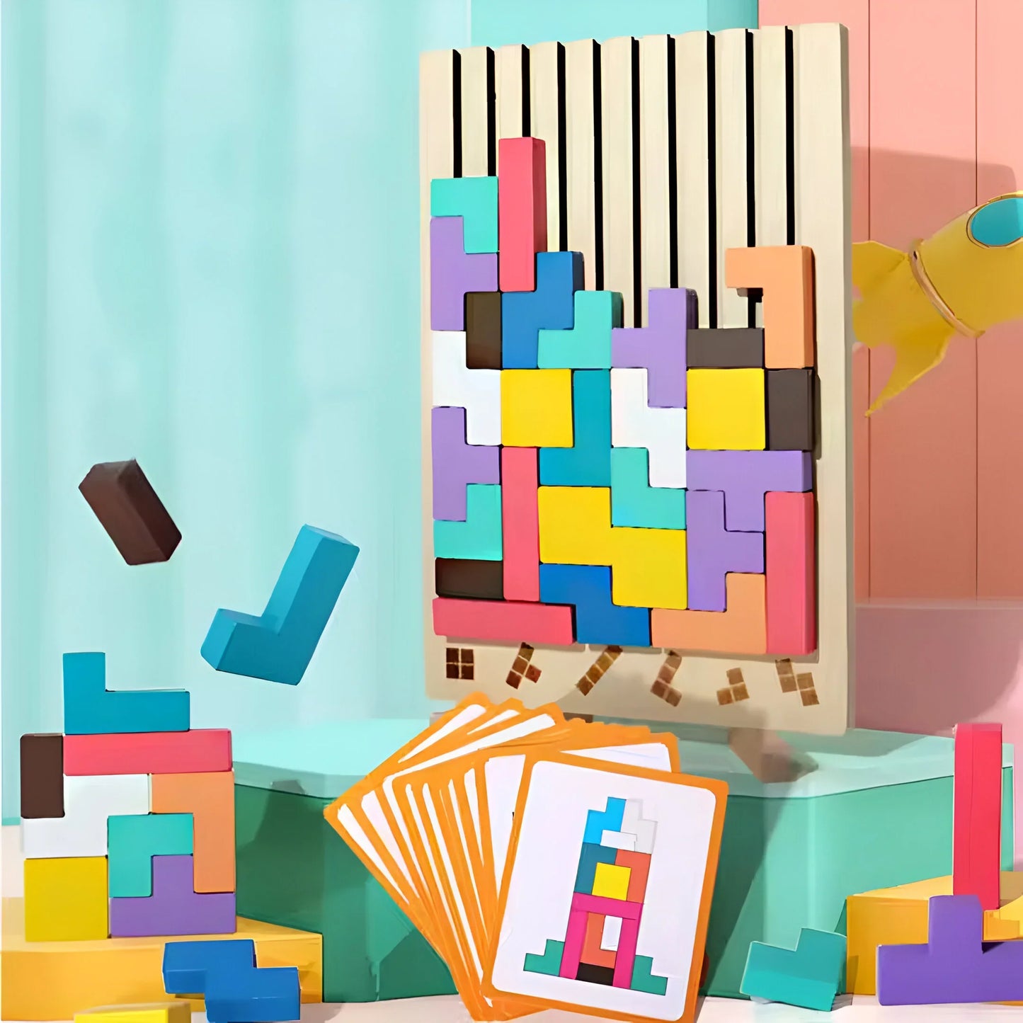 Montessori Tetris Wood Game